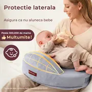 Perna alaptare Momcozy Exclusive din spuma cu memorie Grey