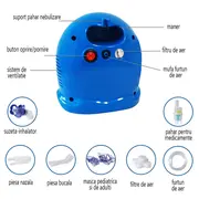 Aparat aerosoli Sanity Inhaler Kids, nebulizator cu compresor pentru copii BITsanitykids