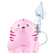 Aparat aerosoli Vitammy Gattino A1503, nebulizator cu compresor, set complet de accesorii, Roz BITgattinoroz