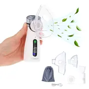 Aparat aerosoli cu tehnologie mesh Vitammy eMESH, afisaj digital, cronometru timp inhalare, functie de autocuratare, incarcare USB-C, masca pentru copii si adulti, mustiuc, saculet pentru transport BITVitammyeMESH