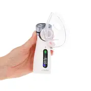 Aparat aerosoli cu tehnologie mesh Vitammy eMESH, afisaj digital, cronometru timp inhalare, functie de autocuratare, incarcare USB-C, masca pentru copii si adulti, mustiuc, saculet pentru transport BITVitammyeMESH