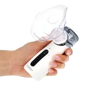 Aparat aerosoli cu tehnologie mesh Vitammy eMESH, afisaj digital, cronometru timp inhalare, functie de autocuratare, incarcare USB-C, masca pentru copii si adulti, mustiuc, saculet pentru transport BITVitammyeMESH