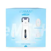 Aparat aerosoli cu tehnologie mesh Vitammy eMESH, afisaj digital, cronometru timp inhalare, functie de autocuratare, incarcare USB-C, masca pentru copii si adulti, mustiuc, saculet pentru transport BITVitammyeMESH