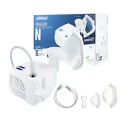 Aparat de aerosoli Novama N, nebulizator cu compresor, functionare continua, sistem de economisire a medicamentului, fabricat fara bisfenol (BPA) si ftalati, masca copii si adulti SoftTouch, mustiuc BITNovamaN