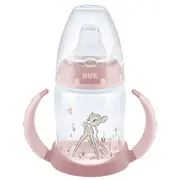 Biberon Nuk First Choice PP 150 ml, Control Temperatura, Tetina Invatare Silicon 6-18 luni, Disney Bambi