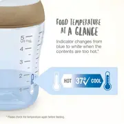 Biberon Nuk Perfect Match Sticla 120 ml Control Temperatura Tetina Silicon S, Curcubeu