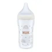 Biberon Nuk Perfect Match Sticla 230 ml Control Temperatura Tetina Silicon M, Curcubeu