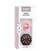 Bibs - set 2 suzete boheme latex, tetina rotunda, 6 luni +-baby pink/plum bbb240246