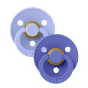 Bibs - set 2 suzete colour latex, tetina rotunda, 0 luni +-hush/grape bbb110472