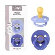 Bibs - set 2 suzete colour latex, tetina rotunda, 0 luni +-hush/grape bbb110472