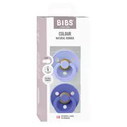 Bibs - set 2 suzete colour latex, tetina rotunda, 0 luni +-hush/grape bbb110472