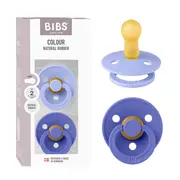 Bibs - set 2 suzete colour latex, tetina rotunda, 6 luni +-hush/grape bbb120472
