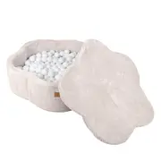 Piscina Cu Bile Meowbaby   ,   Aesthetic Ecru Flower, Spuma Moale, Ecru, Personalizabila Cu Bile La Alegere Pjbbafbh00