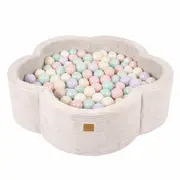 Piscina Cu Bile Meowbaby   Easter Garden ,   Aesthetic Ecru Flower, Spuma Moale, Ecru, Personalizabila Cu 200 Bile Incluse Pjbbafbh00-9142