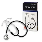 Stetoscop Little Doctor LD Prof I, stetoscop metalic utilizabil pe ambele parti, diafragma mare, Negru Inox BITldprof1