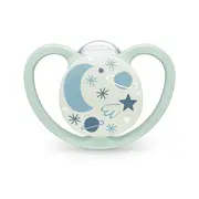 Suzeta Nuk Space Night Silicon 6-18 luni, Set 2 Bucati, Leu