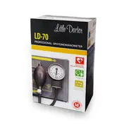 Tensiometru mecanic Little Doctor LD 70, profesional, manometru din metal, dimensiune manseta 25 ,   36 cm, inel de fixare metalic, fara stetoscop, Negru Gri BITld70