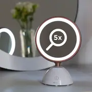 Oglinda cosmetica iluminata Revlon Utimate Glow Beauty RVMR9029, marire de pana la 5x, 2 fete, unghi de inclinare 30  , lumina LED integrata BIToglindaRVMR9029