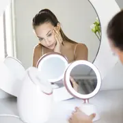 Oglinda cosmetica iluminata Revlon Utimate Glow Beauty RVMR9029, marire de pana la 5x, 2 fete, unghi de inclinare 30  , lumina LED integrata BIToglindaRVMR9029