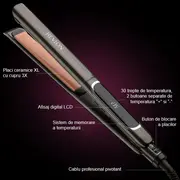 Placa de indreptat parul REVLON Salon Straight Copper Smooth Styler RVST2175E2, afisaj LCD BITplacaRVST2175E