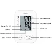 Tensiometru electronic de brat VITAMMY Next 2, mufa USB, detectare aritmie, memorare 2 utilizatori, Alb BITnext2