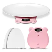 Cantar electronic Vitammy Babycinno, 4 in 1, pentru nou-nascuti, bebelusi, copii si adulti, tava detasabila, ecran LCD, greutate maxima 120 kg, Roz BITVitammybabycinnoroz