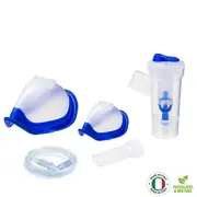 Kit accesorii Flaem RF7 Dual Speed pentru aparate de aerosoli, masca copii si adulti, pahar de nebulizare, piesa bucala, furtun BITkitflaemRF7