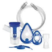 Kit accesorii Flaem RF8 Full pentru aparate de aerosoli, masca copii si adulti, pahar de nebulizare, piesa bucala, furtun BITkitmicrofine