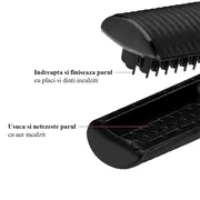 Aparat de coafat 2 in 1 Revlon One-Step Air Straight RVDR5330E, pentru uscare si indreptare, placi din Ceramica cu Turmalina infuzate cu ulei de argan, tehnologie AirPause, 6 setari BITRVDR5330E