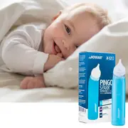 Aspirator nazal electric Novama Pingo Spark, pentru copii 0-12 ani, 2 varfuri silicon, iluminare LED, cu baterii, Albastru, Model  NS22 BITPingoSparkA