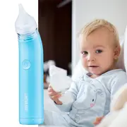 Aspirator nazal electric Novama Pingo Spark, pentru copii 0-12 ani, 2 varfuri silicon, iluminare LED, cu baterii, Albastru, Model  NS22 BITPingoSparkA