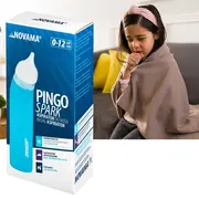 Aspirator nazal electric Novama Pingo Spark, pentru copii 0-12 ani, 2 varfuri silicon, iluminare LED, cu baterii, Albastru, Model  NS22 BITPingoSparkA