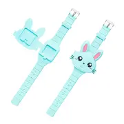 Ceas pentru copii Vitammy Smile, din silicon, Animatie Iepuras, Turcoaz BITceasvitammysmileturcoaz