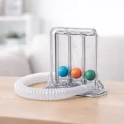 Dispozitiv de reabilitare respiratorie, spirometru RedLine PulmoTrainer,  pentru exercitii de respiratie si antrenare pulmonara, trei camere,  Alb BITRedLinePulmoTrainer