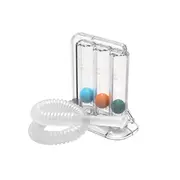 Dispozitiv de reabilitare respiratorie, spirometru RedLine PulmoTrainer,  pentru exercitii de respiratie si antrenare pulmonara, trei camere,  Alb BITRedLinePulmoTrainer