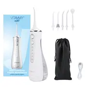 Irigator oral  dus bucal Vitammy eJET, 4 moduri de functionare, 5 duze interschimbabile, reincarcare prin USB, functia GentleStart si SmartTimer, rezervor 200 ml BITVitammyeJET