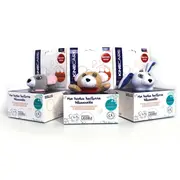 Jucarie termica de plus Kinecare Soricel, cu microbile si flori de lavanda, pentru copii, 15x15 cm, Gri Roz, VM-HP09 BITkinecaresoricel