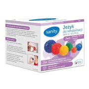 Minge Sanity Safe  Helpful, 2 in 1, pentru reabilitare si masaj, 9 cm, tip arici, Rosu BITmingesanity9cm