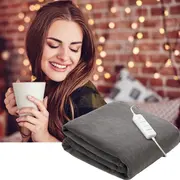 Patura cu incalzire electrica Vitammy huggy plaid, 180 x 130 cm, 3 trepte de incalzire, 120 W, termostat, material moale, lavabil, Gri inchis BIThuggyplaid