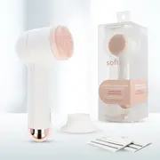 Perie rotativa de curatare a fetei Vitammy Softa, pentru fata, gat si decolteu, masaj, exfoliere, 400 rotatii min., cap de perie din silicon interschimbabil BITVitammySofta