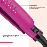 Placa de indreptat parul Revlon Easy Heat RVST2217E, tehnologie cu turmalina ceramica, 5 setari de temperatura cu ghidaj inteligent TruGuard, placi de 100 mm lungime si 25 mm latime BITRVST2217E