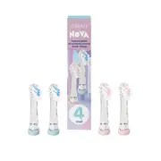 Set 4 rezerve periuta de dinti Vitammy Nova, compatibile cu periutele de dinti electrice Vitammy Bunny si ePUPPY, pentru copii 3-6 ani, Roz si albastru BITrezerveVitammyNova
