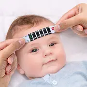 Set termometru banda pentru frunte Novama White LCD, cristale lichide, 3 buc, Alb Negru BITnovamawhitelcd