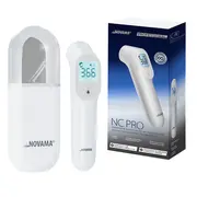 Termometru non-contact Novama NC Pro, pentru masurarea temperaturii corpului si a suprafetelor, memorie pentru 12 masuratori, 2 senzori separati, alarma febra, ecran iluminat, mod silentios, etui BITNovamaNCPro