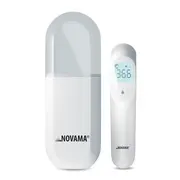 Termometru non-contact Novama NC Pro, pentru masurarea temperaturii corpului si a suprafetelor, memorie pentru 12 masuratori, 2 senzori separati, alarma febra, ecran iluminat, mod silentios, etui BITNovamaNCPro