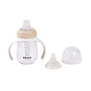 Biberon de invatare Beaba 2 in 1 din Tritan 210 ml Clay