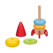 Joc educativ din lemn racheta de stivuit goki 58306, 2 ani+ - okegoki58306