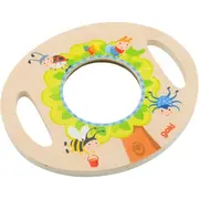 Lupa din lemn si plastic 18x15 cm, cu manere, pentru copii mici - okegoki62880