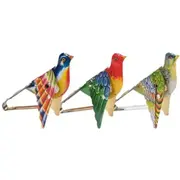 Pasare care ciripeste si da din aripi, din metal, mecanica, 17 cm - okegoki14189