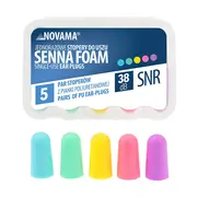 Set 5 perechi dopuri de urechi Novama Senna Foam, pentru reducerea zgomotului, confortabil, eficient, Multicolor BITNovamaSenna